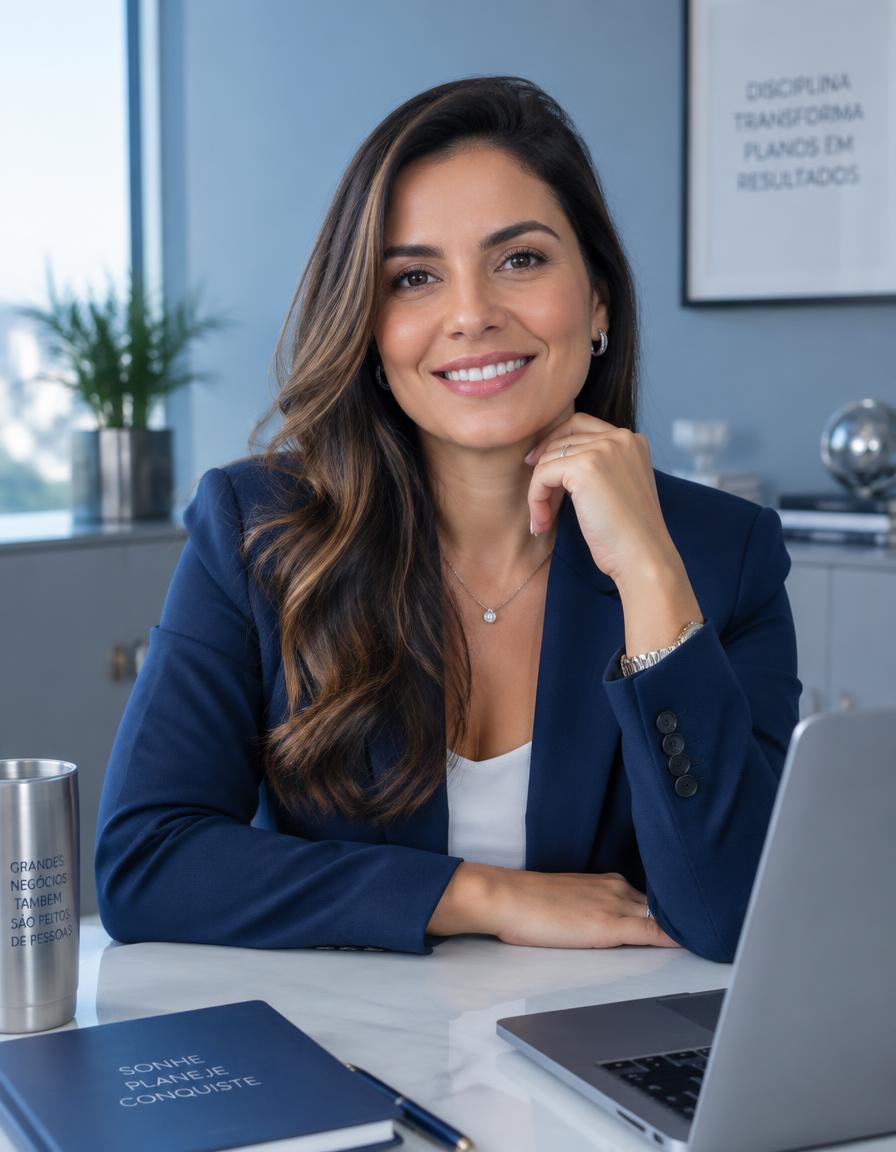 Empreendedora em escritório moderno